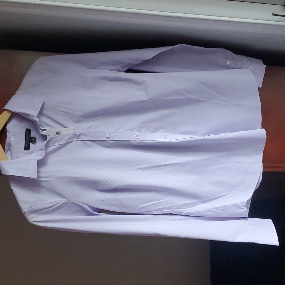 NWT 𝅺BANANA REPUBLIC top Blouse, button up long sleeve LAVENDER